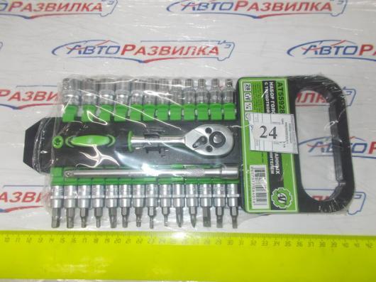 Набор головок шестигранных с трещеткой,битами 1/4 28 предметов